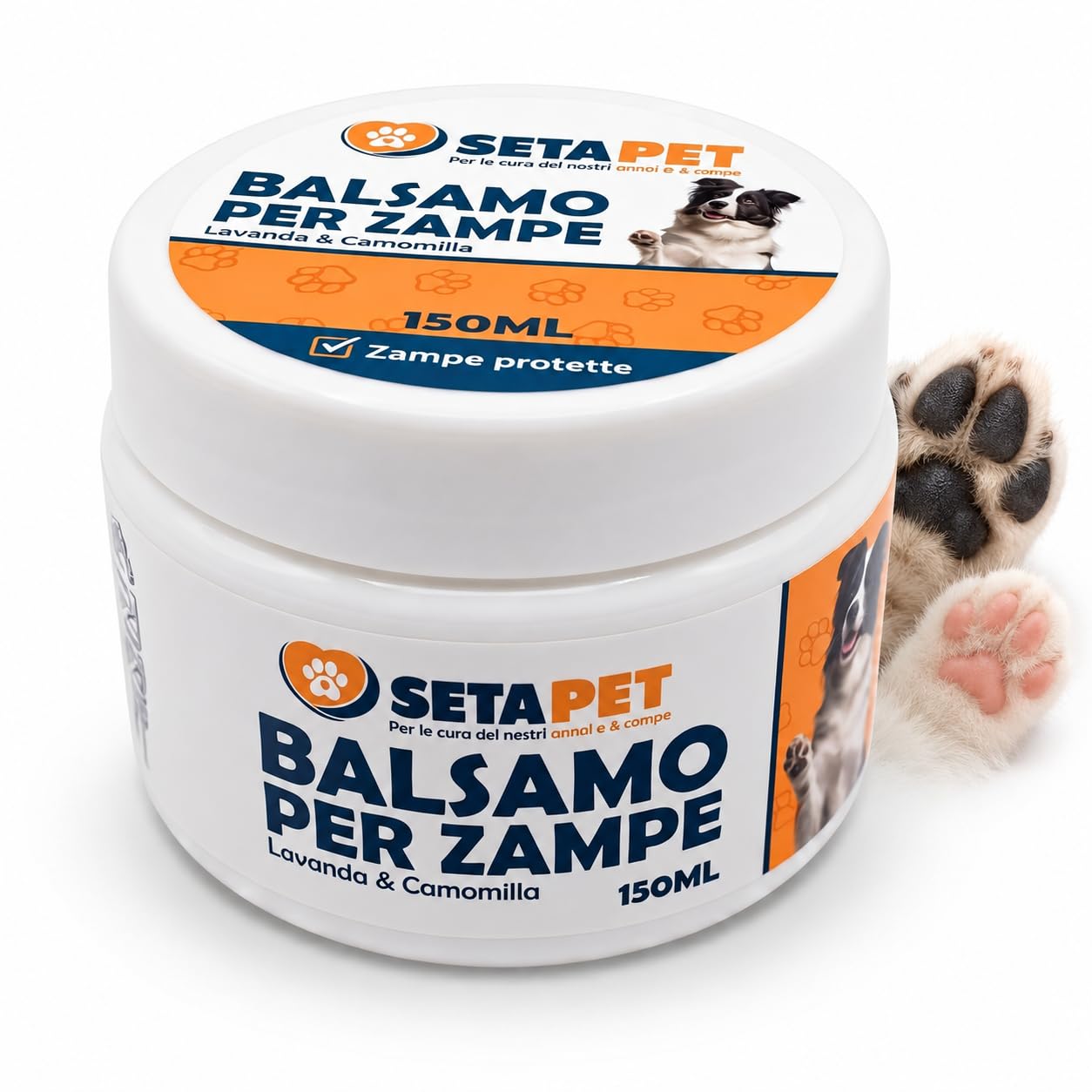 SetaPet Balsamo per Zampe del Cane, Lavanda & Camomilla, Azione Lenitiva e Protettiva, 150ml
