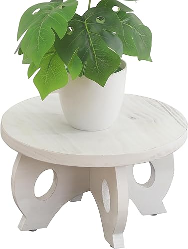 Soporte pequeño para plantas de cocina, soporte para plantas de 10 pulgadas, taburete redondo, elevadores de granja, rústico, decoración de balcón,