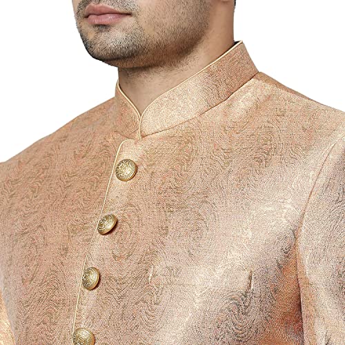 Image of Ethnix Men's Poly 67% /Viscose 33% Jaquard Indowestern Jacket