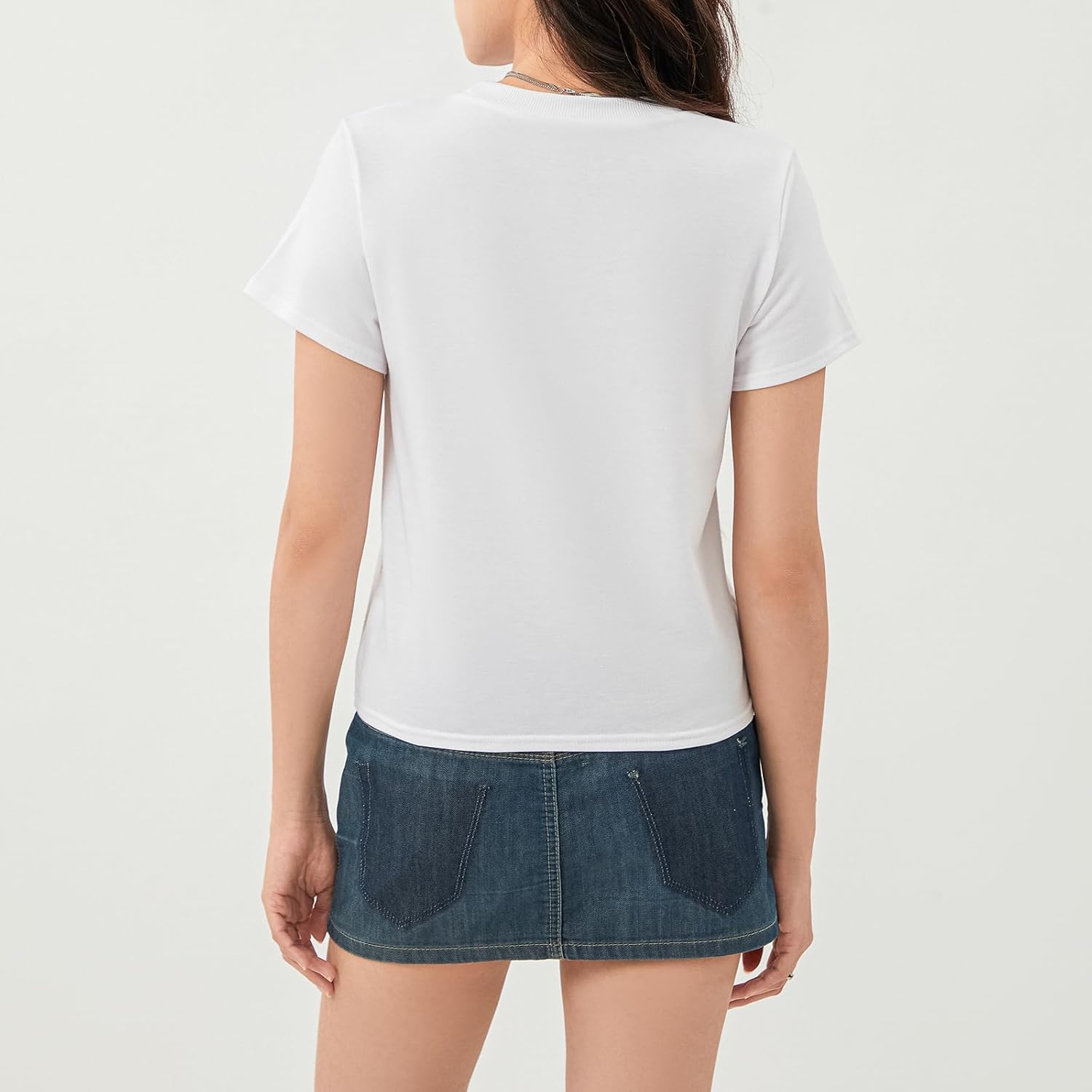 Y2k Cute Star Bow Graphic Print Baby Tees Shirt Women Short Sleeve Fruit Cherry Aesthetic Teens Girl Crop Tops - Image 7