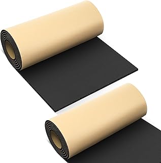 2 Pack Sponge Neoprene Foam Sheet with Adhesive, 12 in x 157 in x 1/4 in Foam Rubber Roll, High Density Rubber Padding for Weatherproofing, Shock Pad, DIY, Crafts, Soundproof Padding