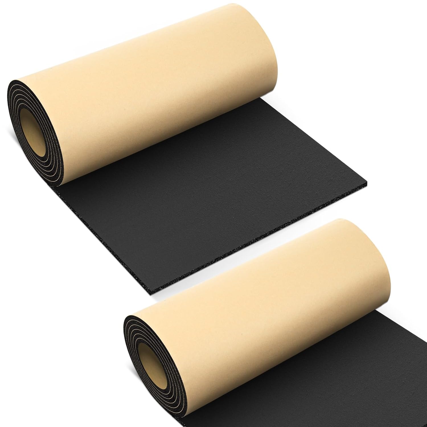 Sponge Neoprene Foam Padding Rubber Sheets with Adhesive Foam Sheet Closed Cell Insulation Neoprene Rubber Roll for DIY Gaskets Shock Pads Liner Crafts (12" W x 1/4" T x 157" L, Black)
