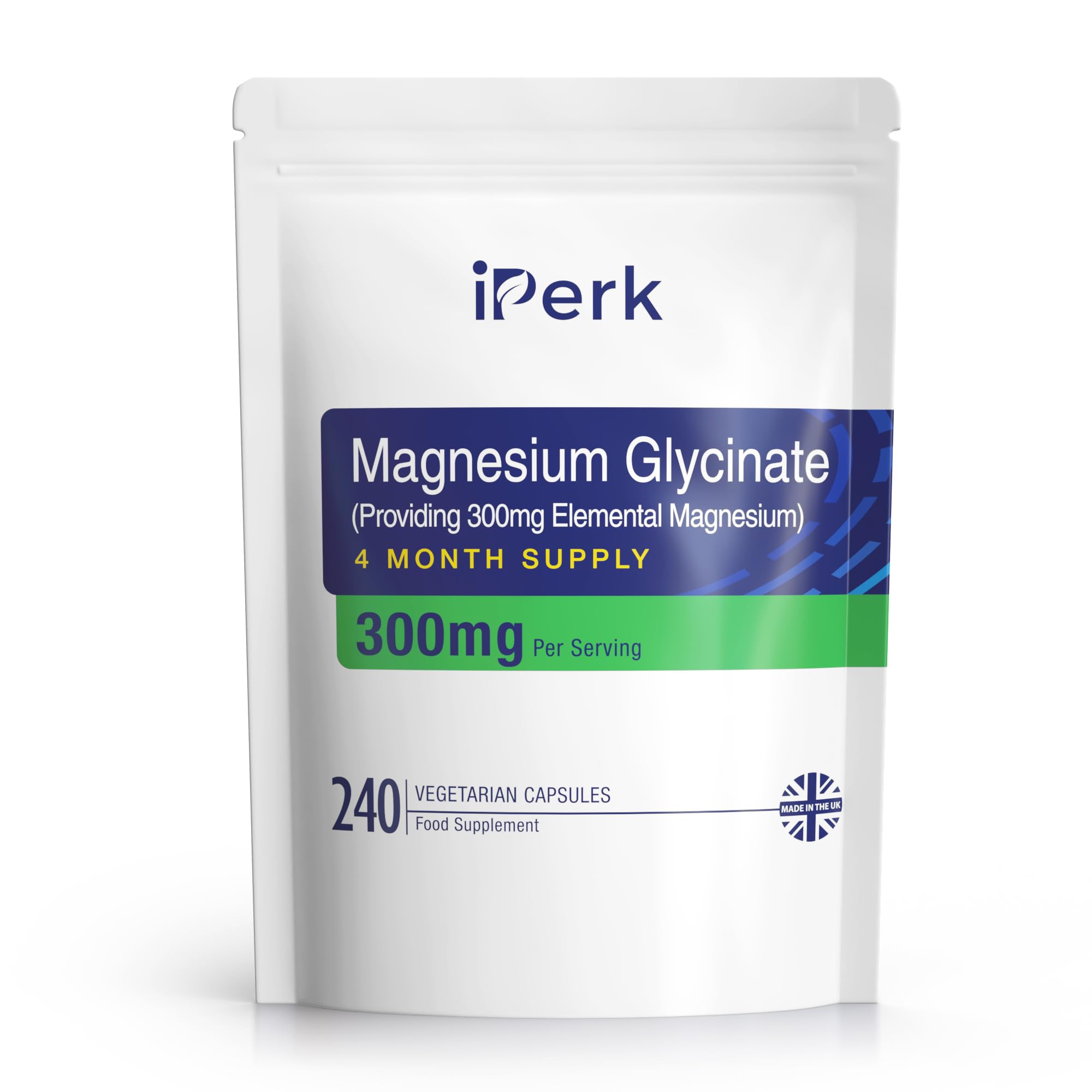 Magnesium Glycinate Capsules Provide 300 mg of Pure Elemental Magnesium Per Serving 240 Vegan Caps | Magnesium Supplement Non GMO, Dairy & Gluten Free