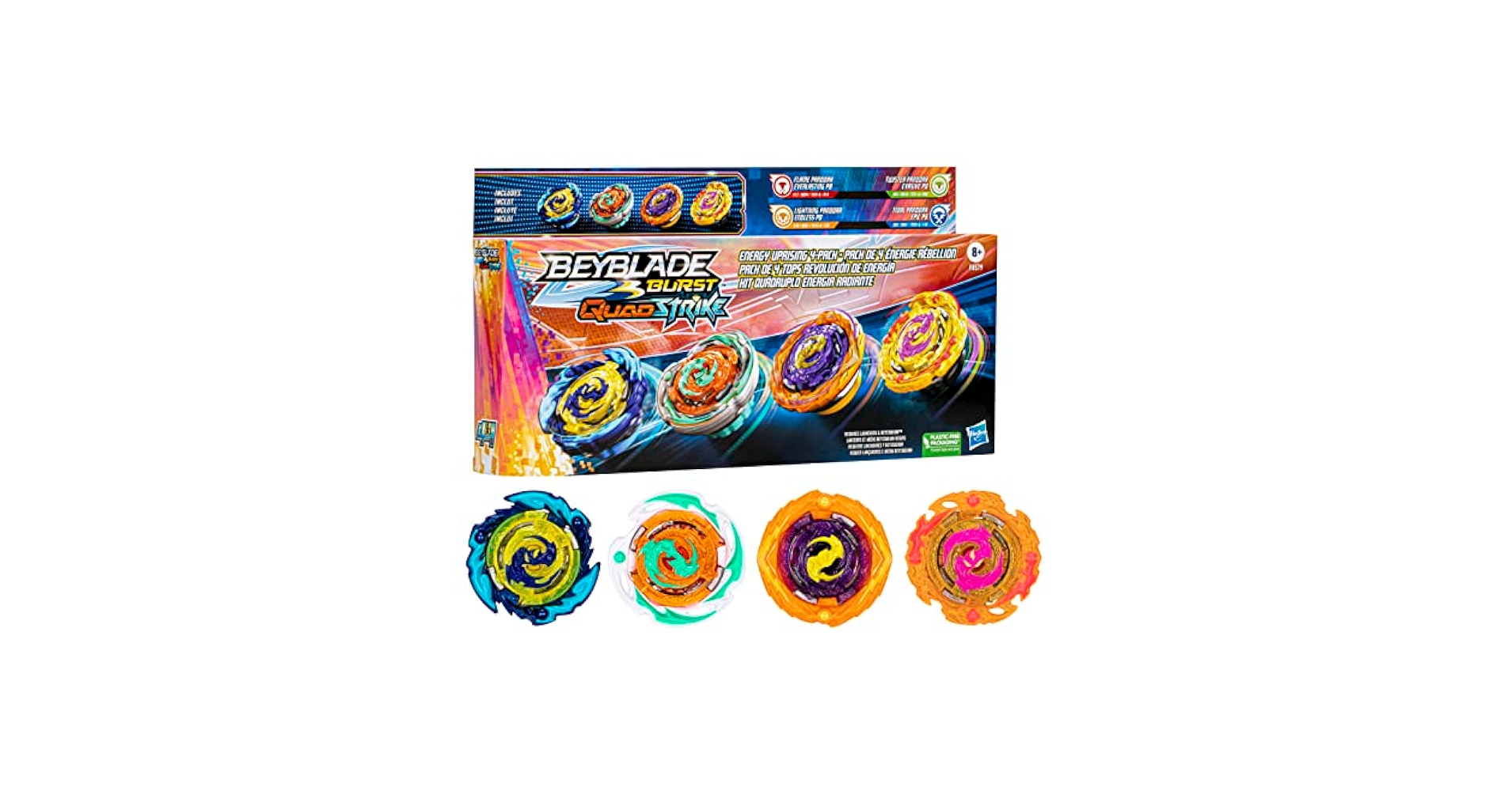 Amazon.com: Beyblade Burst QuadStrike Energy Uprising 4-Pack
