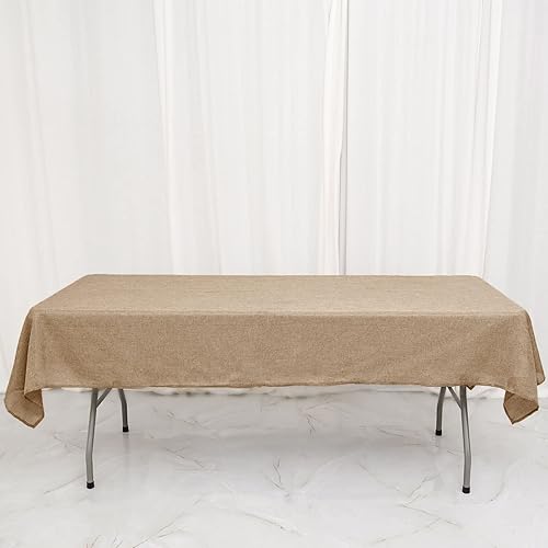 Tableclothsfactory Mantel rectangular de yute natural de 54 x 96 pulgadas  Mantel de mesa bohemio chic