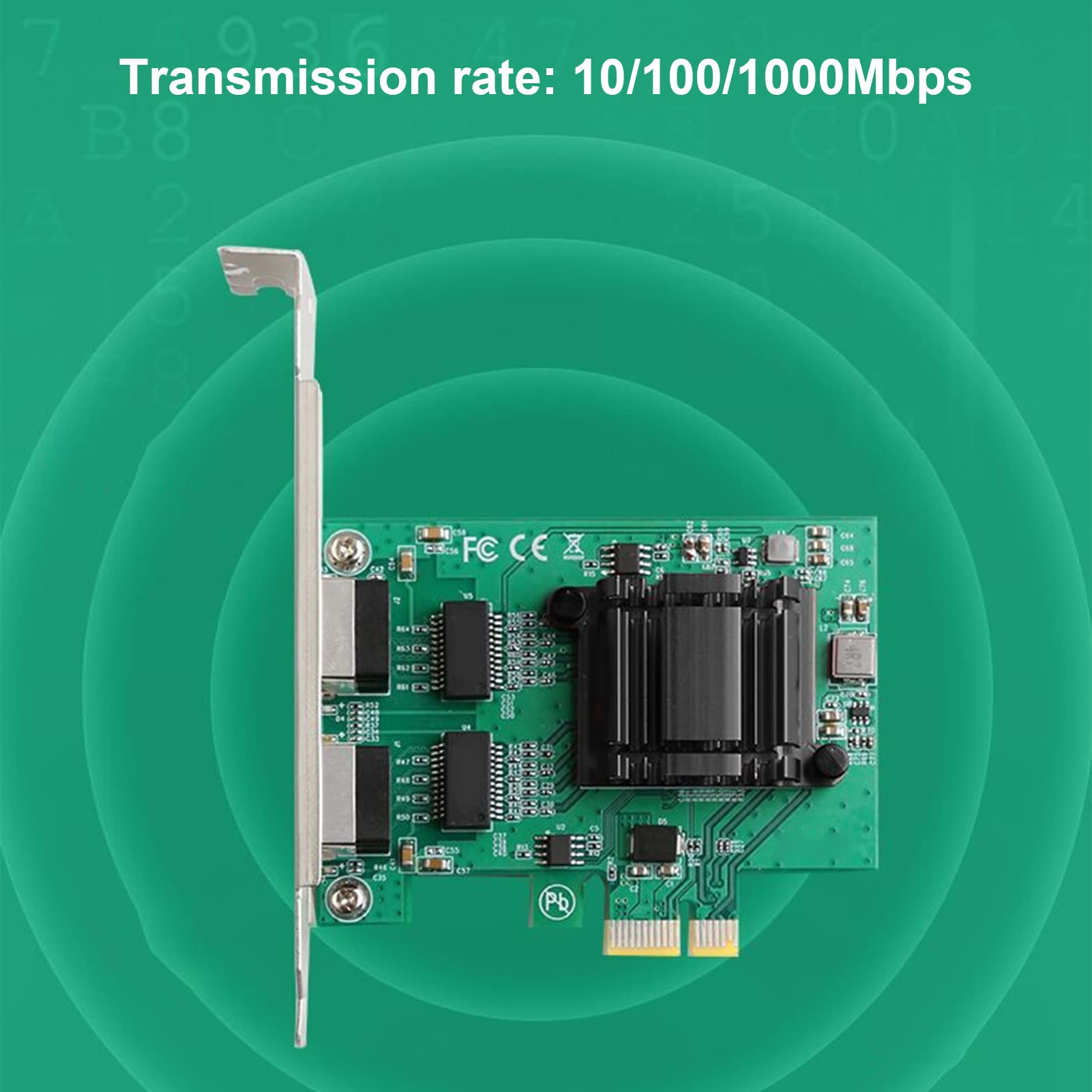 Cocoarm Carte Réseau Ethernet Double Port PCIE, 10/100/1000Mbps