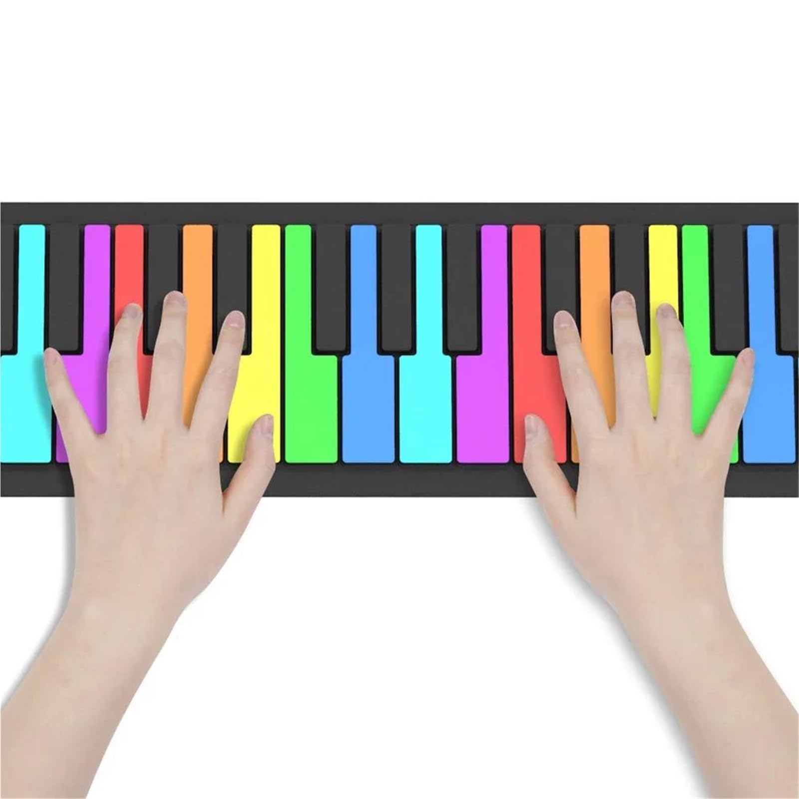 Elektroniczny Instrument Fortepianowy 49 Klawiszowe Pianino Elektryczne Z Rolką Przenośne Składane Kolorowe Dla Początkujących