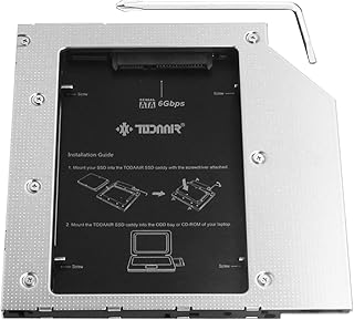 TODAAIR 9.5mm Universal Internal HDD Caddy for SATA 2.5 Inch Hard Drive SSD HDD Caddy, TODAAIR Computer Hard Drive Enclosures for CD/DVD ROM, Compatible with All Systems and Brands Laptops
