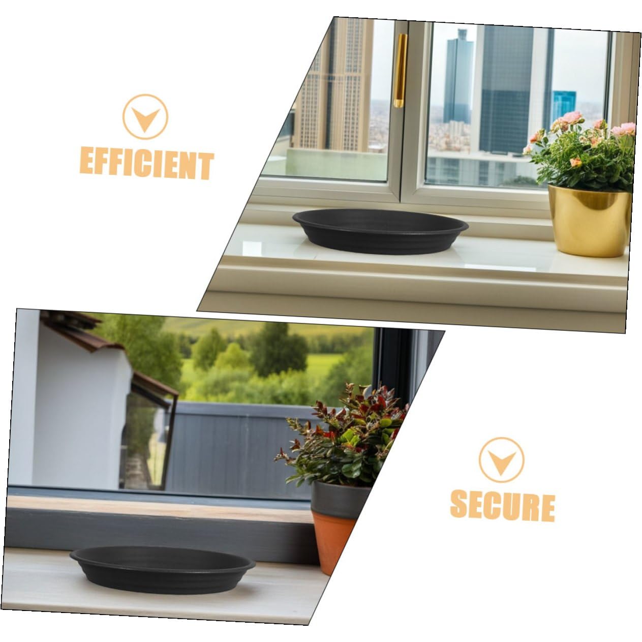 SHOWERORO 5 Platos para Macetas de Plástico PP Bandejas de Drenaje Resistentes de 26 CM de Diámetro Interior y 32 CM Exterior Protectores para Plantas de Interior y Exterior Bandejas