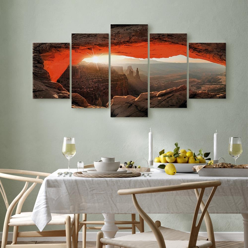 murando - Quadro Fonoassorbente Paesaggio 100x50 cm 5 Pezzi - Canvas - Quadri Acustici Componibili Grandi - Pannelli Fonoassorbenti Decorativi - Decorazione da Parete Soggiorno c-B-0240-b-m