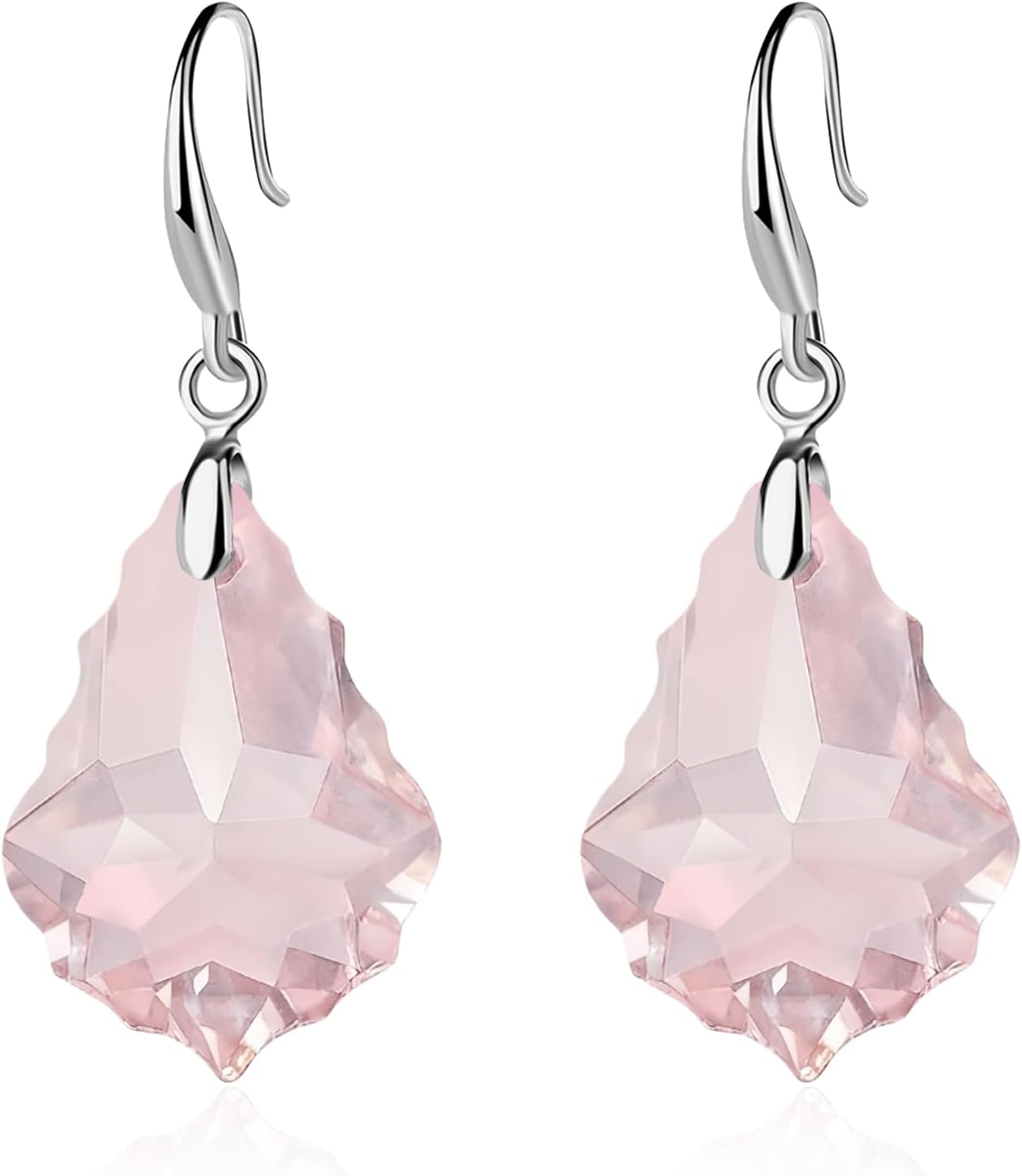 Austrian Crystal Baroque Teardrop Dangle Hook Earrings for Women 14K Gold Plated Drop Earring Hypoallergenic Jewelry