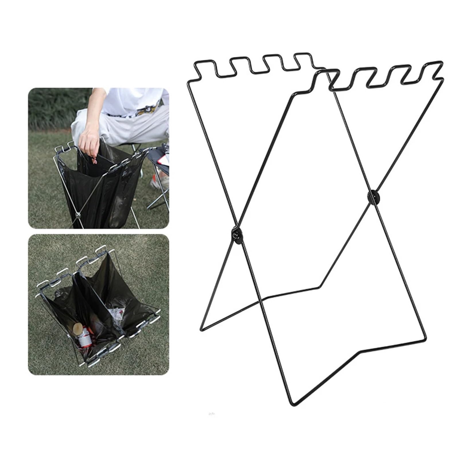 Estante for Bolsas de Basura, Soporte Plegable for, Estante clasificación residuos portátil for Acampar, Colgante, Almacenamiento para Bolsas