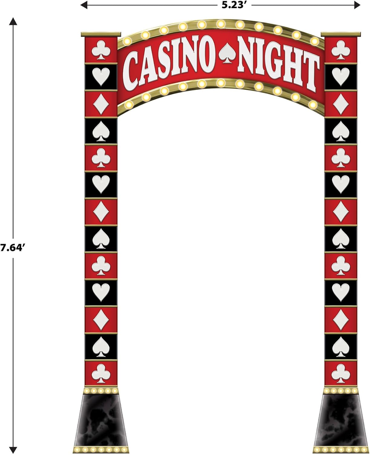 Casino 3D Archway Decoration - 7.5' - Red and Black
