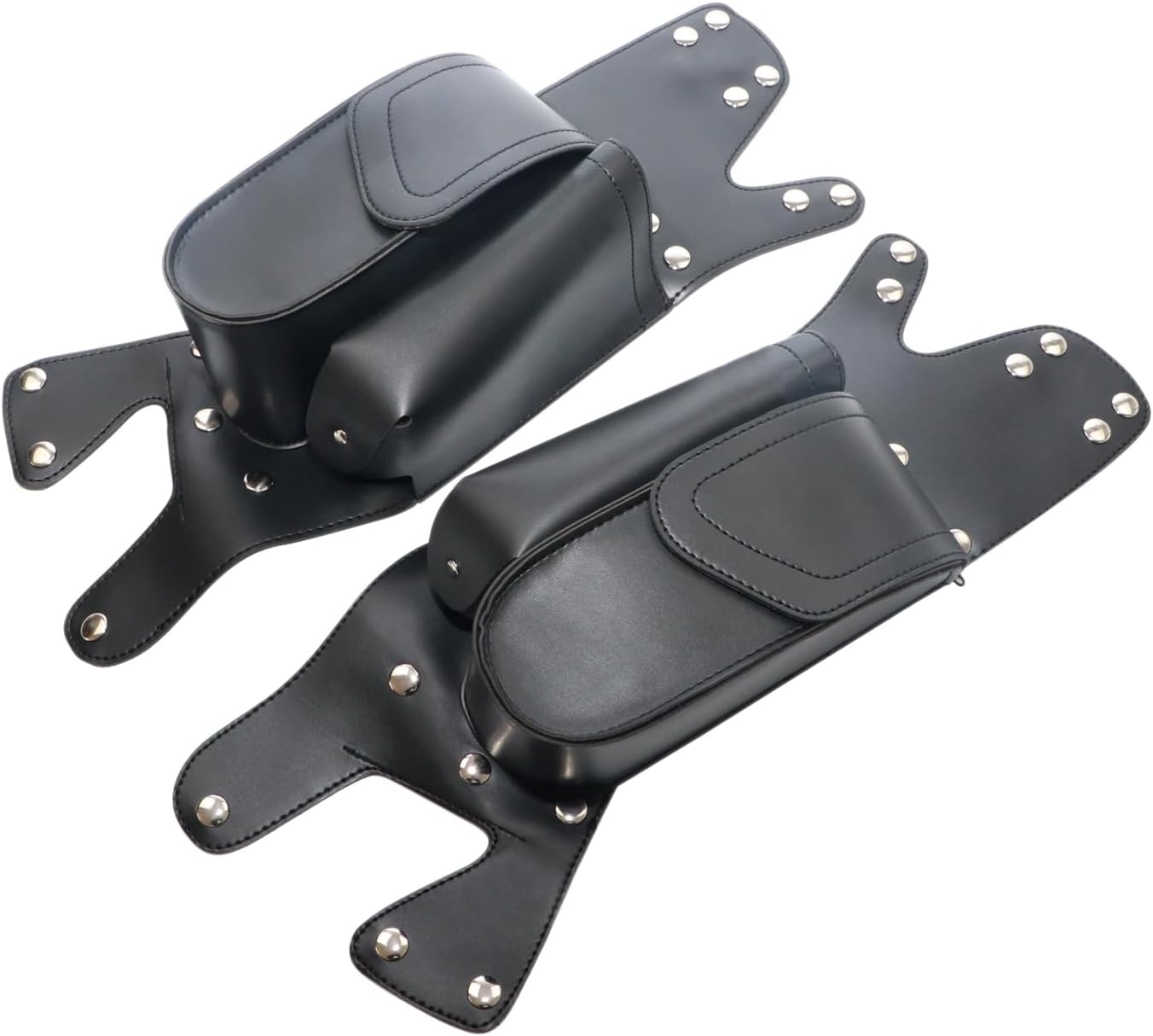 Motorcycle PU Leather Left Right Side Saddlebag Guard Bag with Water Drink Bottle Holder For Harley Touring Electra Street Tri Glide Road King Glide 1983-2023