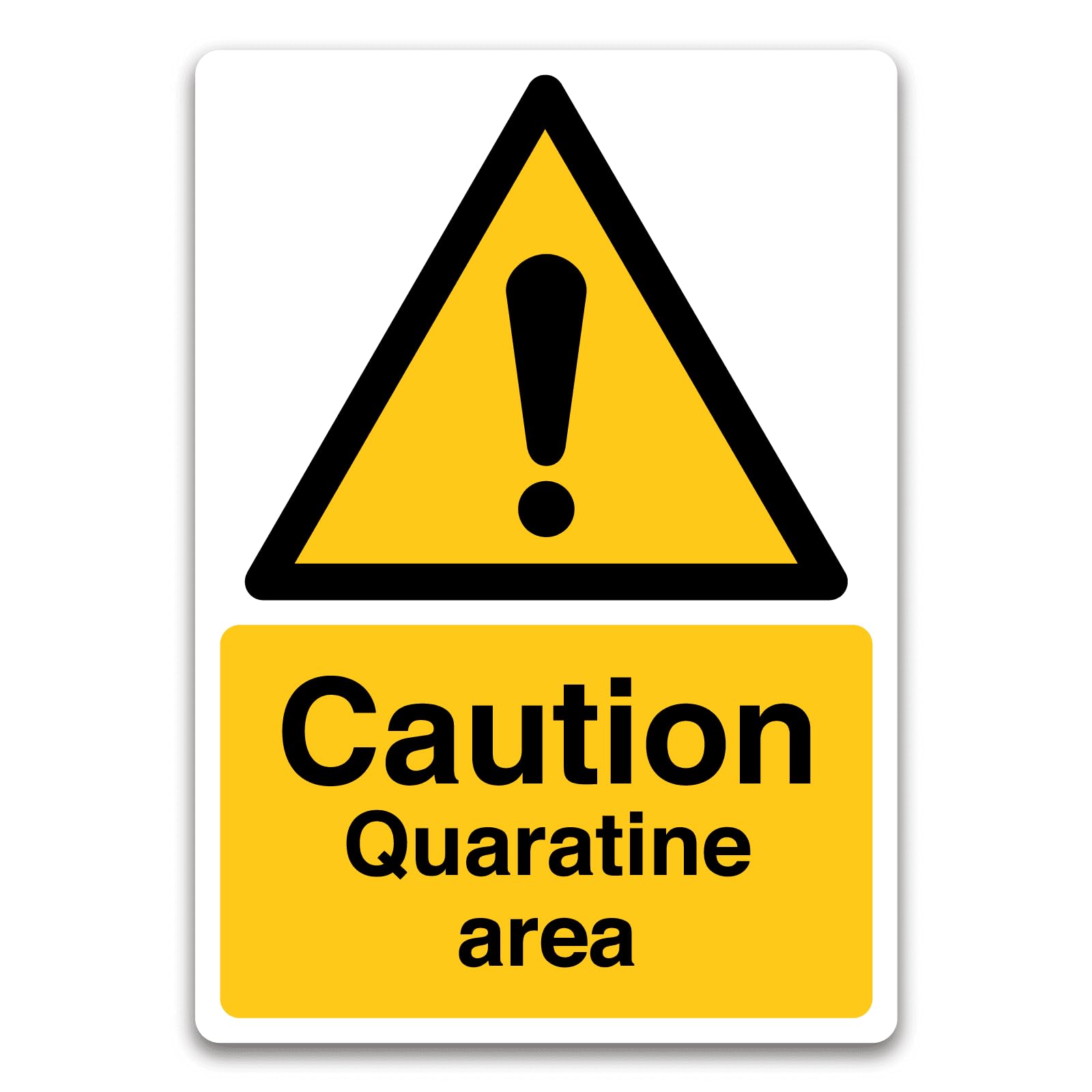 Caution Quarantine area sign, Health & Hygiene Safetys Metal Tin Sign 8 x 12 inch for Industrial & Commercial