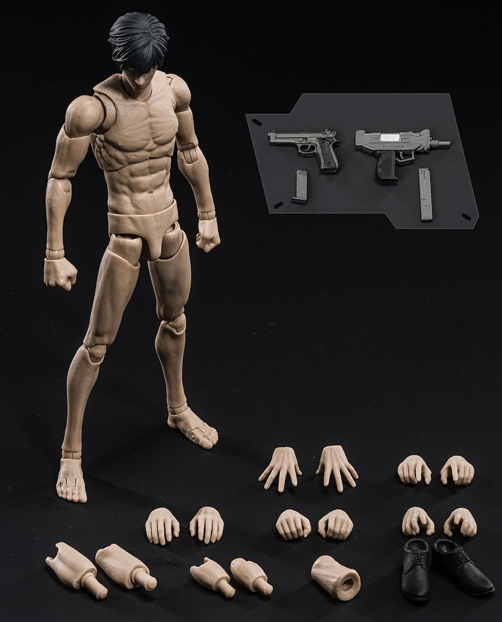 1/12 Scale Male Action Figure, Lean Muscular Man Figure Body 6 inches Flexible Male Aciton Figure Model with Detachable Various Accessory (Suntan Skin)