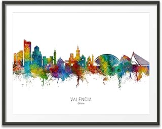 Valencia Spain Skyline art print poster, unframed -8708