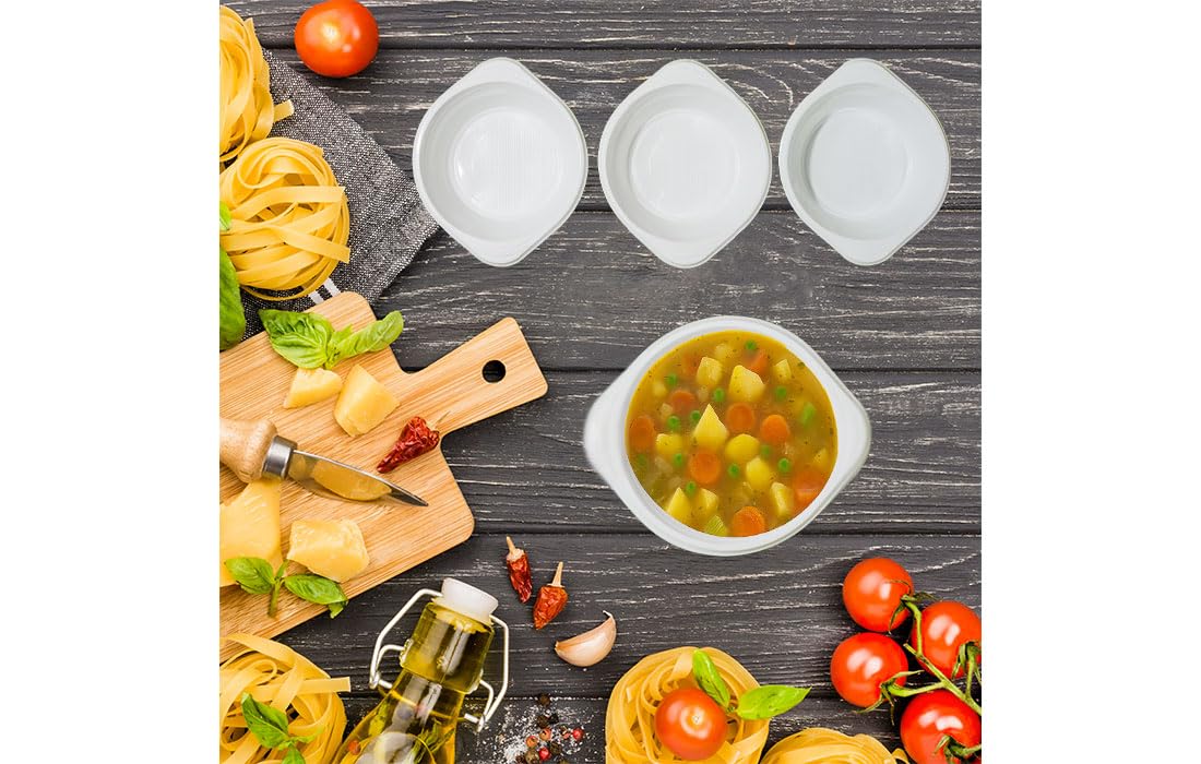 100 Stück Suppenterrinen, Suppenschalen, Suppenteller, Lebensmittelgeeignet, hitzebeständig & stapelbar - 500 ml weiß