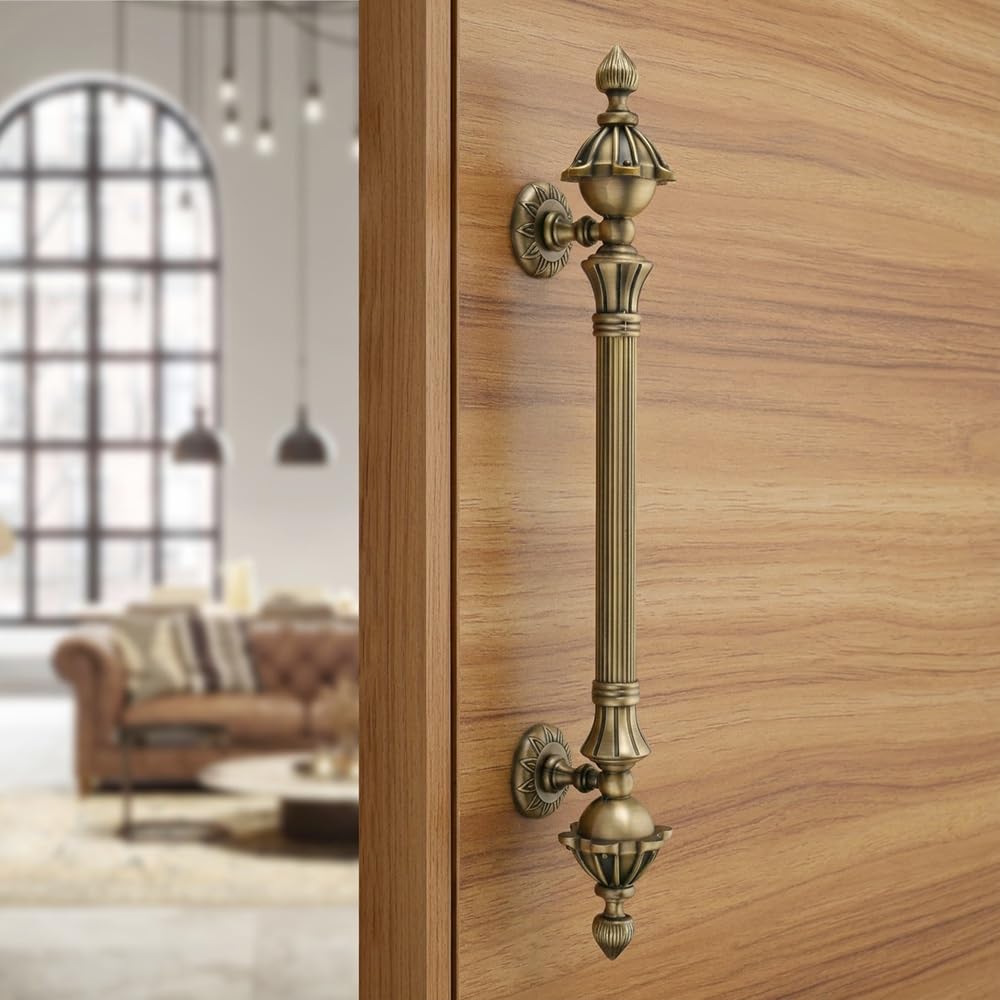 LAPO Lotus Style 24 Inch Antique Finish Door Pull Handle | Zinc Alloy Body | Hole to Hole 18 Inch | Stylish, Durable & Rust-Resistant | Ideal for Wooden & Glass Main Door | Pack of 1 | 3 Year Warranty-image-35