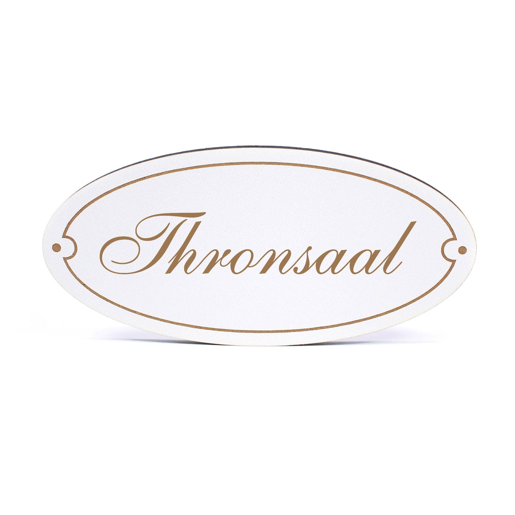 Dekolando Decorative Door Sign Oval - Throne Room - Sign 15 x 7 cm - Signs Door Signs Name Plates Home Self-Adhesive Wooden Sign Door Wooden Signs