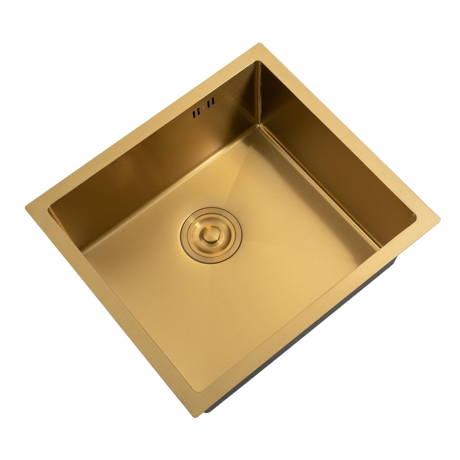 Évier de cuisine doré 50 x 45 cm, 1 bac avec revêtement par condensation, en acier inoxydable, profondeur 20 cm, évier de cuisine