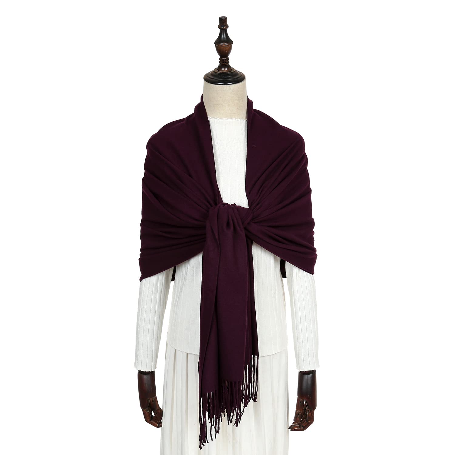 RIIQIICHY Sciarpa Scialle Donna Stola Invernale Pashmina Elegante Cerimonia Con Frange