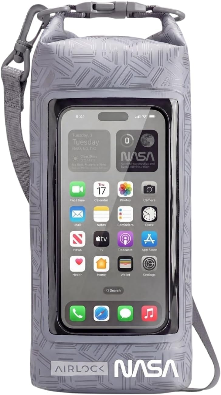 American Logic NASA Waterproof Dry Bag - AirLock™ Seal, IP68 Certified, with Integrated Phone Pouch (2L)