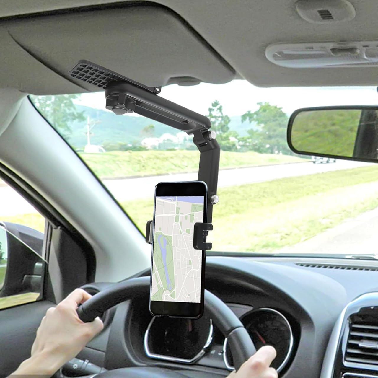 Sun Visor Phone Holder for Car,360° Swivel Adjustable Sunvisor Phone Holder for Car for Easily Phones Checking,Foldable Cars Phones Holders with 180° Retractable Arm-picture-32