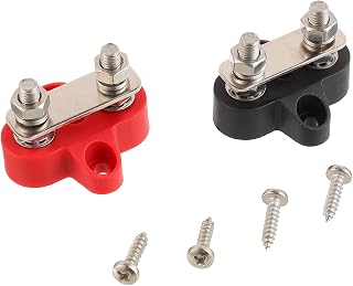 EPLZON M6 1/4" 2 piezas Terminal Stud Bloque de terminales de batería 12-48V DC Bus Bar para RV Truck Camper Boat