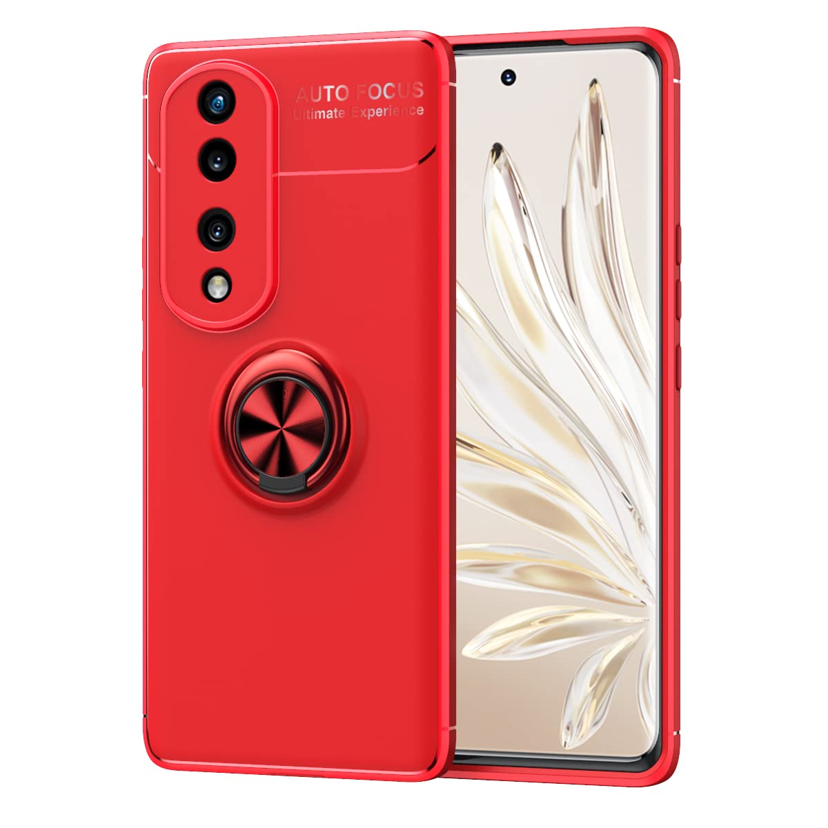Custodia Per Honor 70 Con Anello Magnetico E Supporto – Cover Antiurdo In TPU Con Bordo Placcato Oro – Colore Verde Scuro - 3