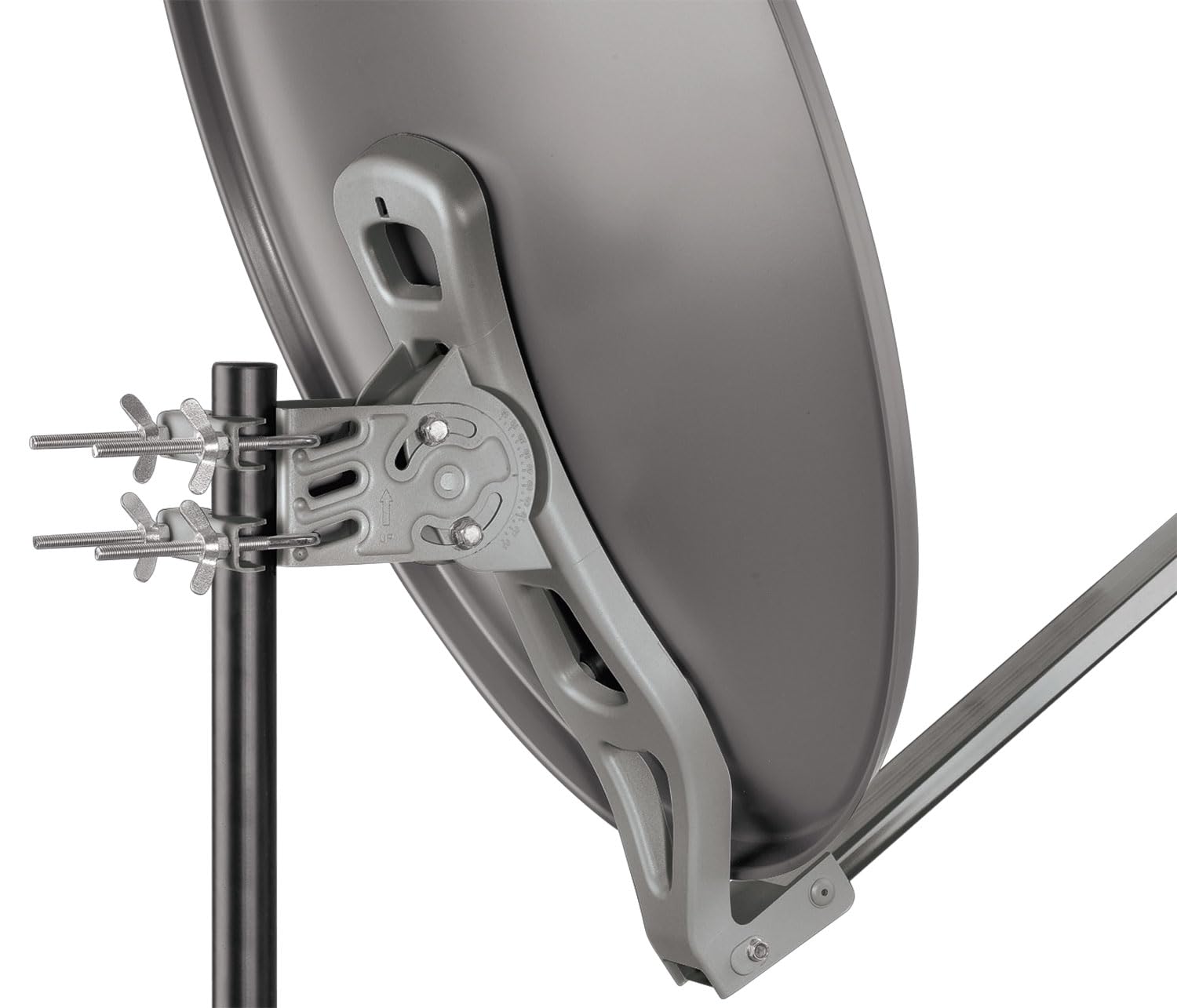 SCHWAIGER 258 Antena Sat de Aluminio Offset LNB Brazo Soporte mástil Sistema 88 x 88 cm Antracita
