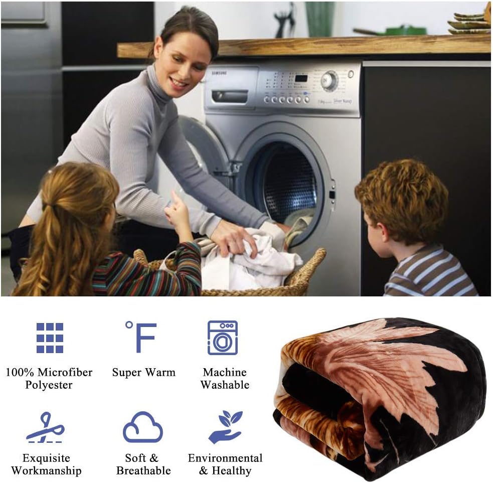 JML Plush Soft Fleece Blanket King Size, 87" x 94", 10.5 Pounds, Heavy Korean Style Raschel Velvet Blanket - Thick and Warm 2 Ply A&B Animal Printed for Fall, Winter, Wolves - Image 6