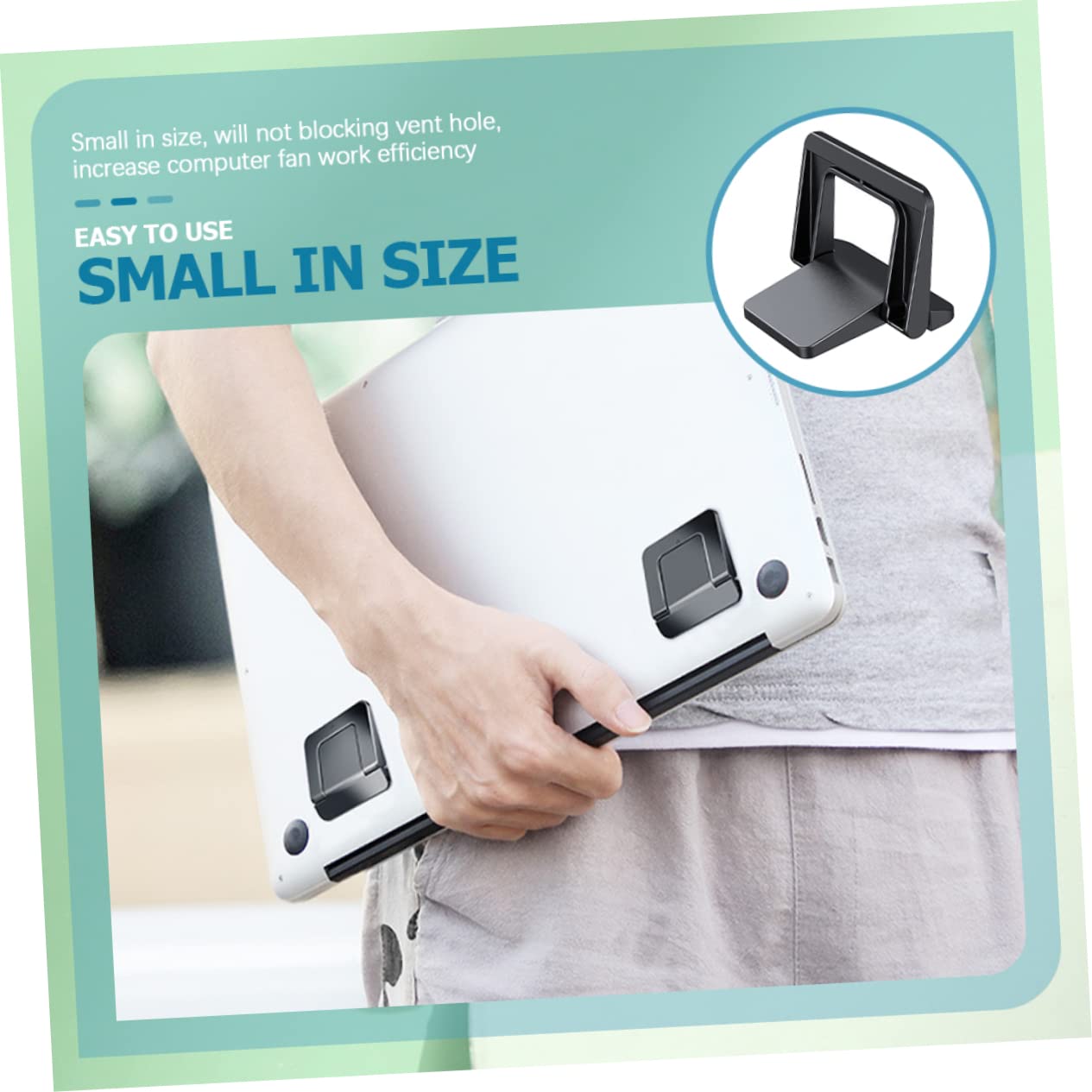 UKCOCO 4pares Soporte Plegable para Portátil Ergonómico Elevador De Laptop para Oficina y Hogar Diseño Compacto y Portátil Compatible Laptops y Tablets