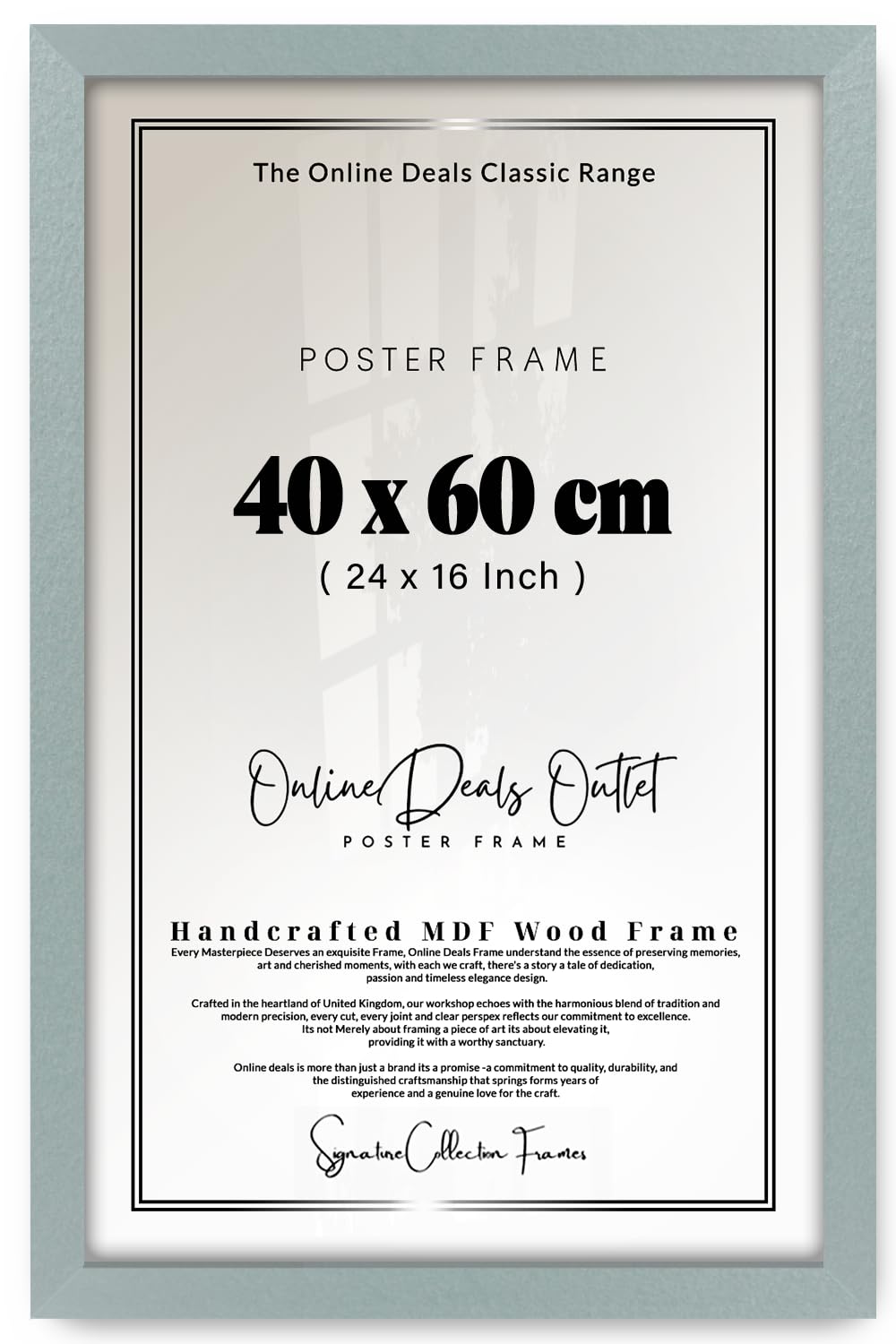 Online Deals | MDF Picture Frame (40 x 60 CM) 1' 4" x 1' 12" for Paintings, Urban Street Art & Modern Décor, Premium MDF Finish, Portrait & Landscape Display [ Silver ]