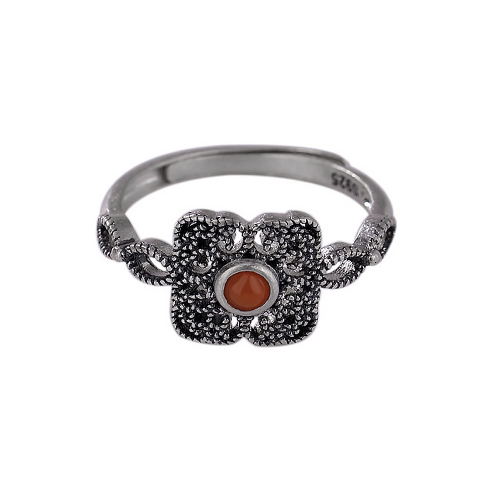 Anello regolabile in argento Sterling 925, in agata, stile vintage tailandese marcasite, regalo per le donne, metallo prezioso, Agata