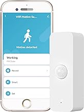 WiFi PIR Motion Sensor: Smart Indoor Motion Detector with App Notification Alerts & Records, Battery Included, Infrared Movement Detector for Remote Monitor and Home Automation (1-Pack)