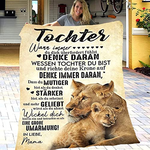 Kuscheldecke an Meine Tochter, Personalisierte Decke Geschenke für Tochter von Mama, Weiche Warme Flanell Briefdecke, Geschenke zum 18 Geburtstag Mädchen, Als Wohndecke oder Couchdecke überwurf Cover