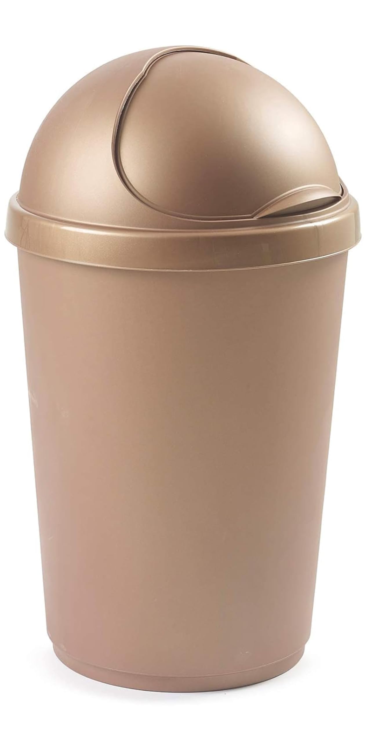 VR7 50L GOLD Kitchen Bullet Bin, Rubbish Bin with Large Opening Flap, Plastic Bin, Ideal Dustbin for Home, Bedroom, and Office Use, Plastic Kitchen Bin, Waste paper Bin, Indoor Trash Basket