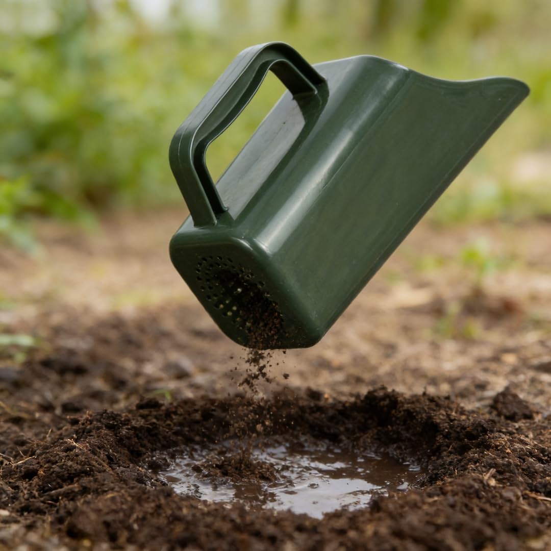 Multi Function Gardening Tool Plastic Sieve and Shovel Durable Ergonomic for Potting Soil Sifting Planting Indoor Outdoor, Green