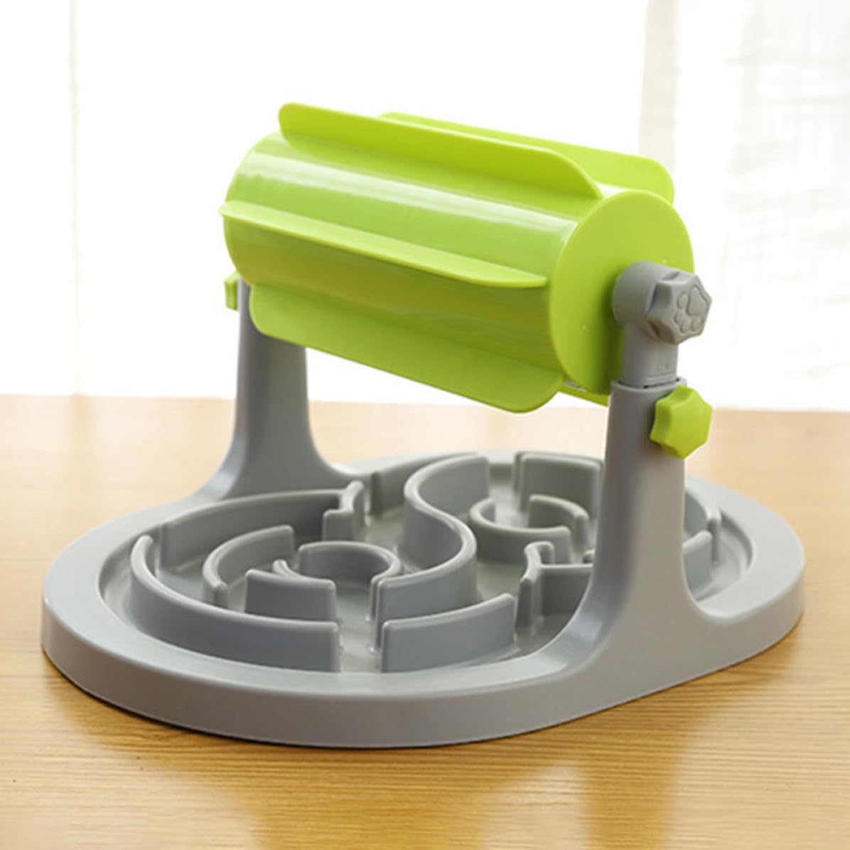 VICASKY Dispenser Cibo per Cani a Tipo Tamburo in Plastica Verde, Erogatore Lento per Alimentazione Controllata e Gioco Interattivo per Animali Domestici