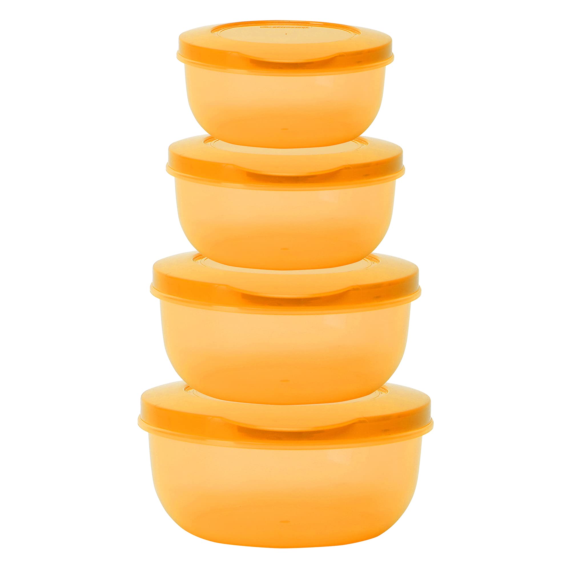 Cutting EDGE Eco-Storage Round Plastic Container & Organizer for Kitchen, Refrigerator & Home Use (Set of 4, 1300ML + 900ML + 600ML + 400ML, Orange) (B0CBVNKV73) Amazon Price History, Amazon Price Tracker