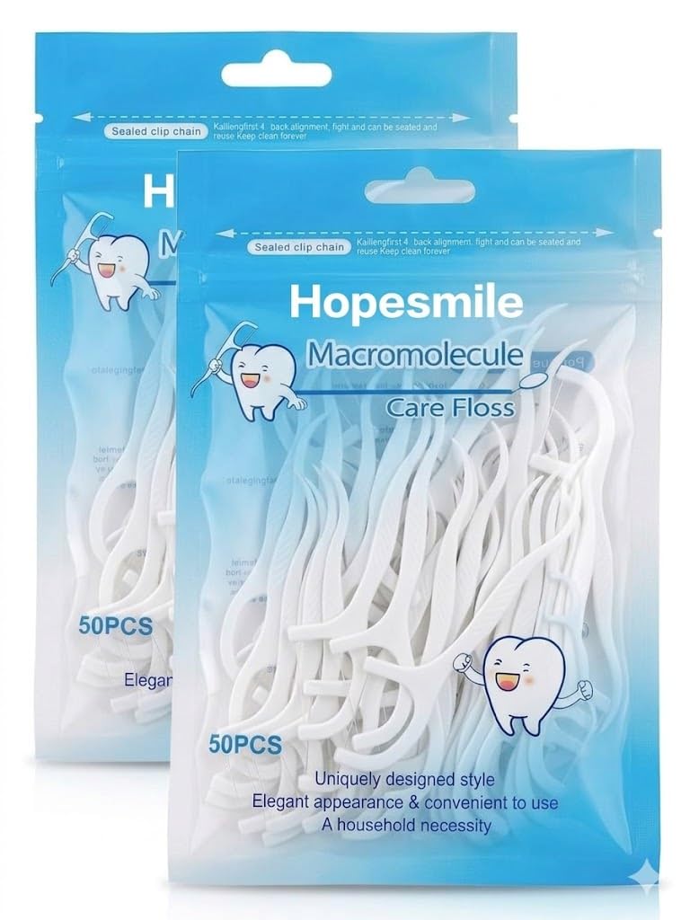 Hopesmile Dental Floss Picks Toothpick Primium for Clean Teeth Fresh Breath Healthy Gums Suparb 100 Piece-image-23
