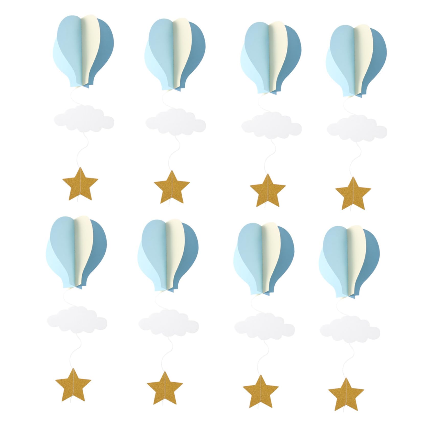 Décorations aériennes papier montgolfières beige ornement suspendu plafond