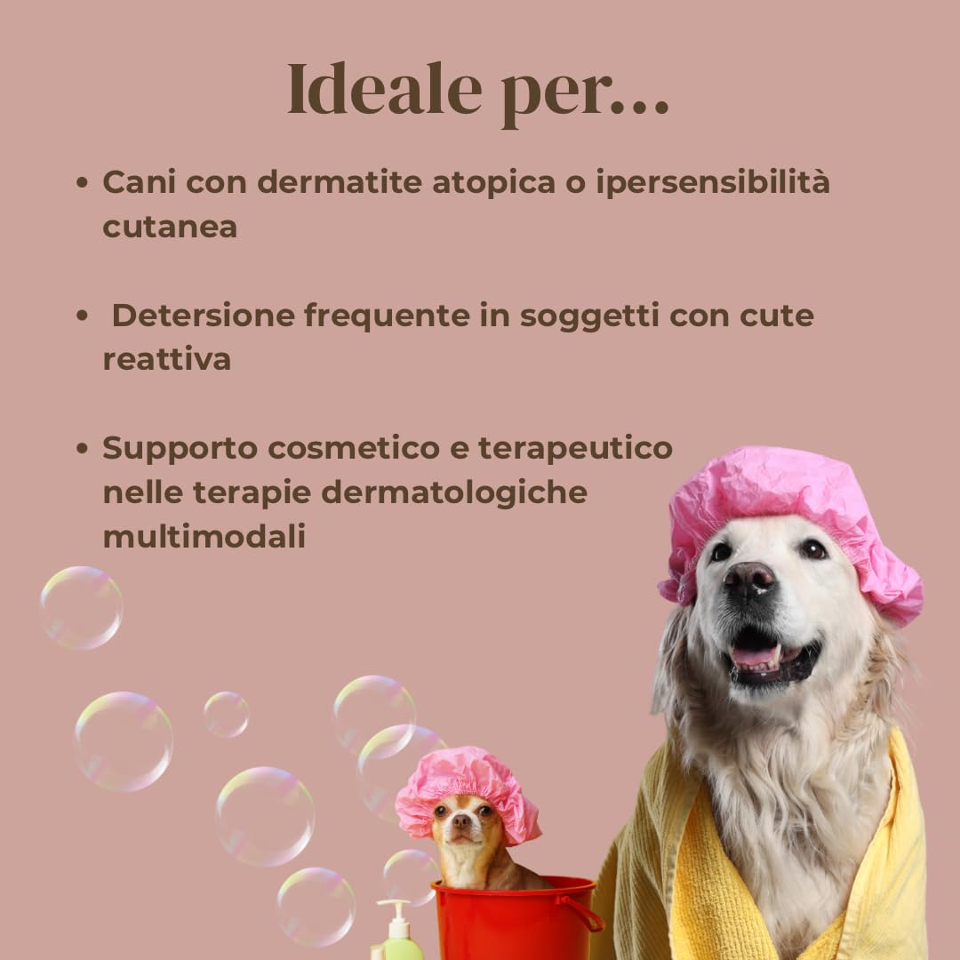 HydraBarrier Vet - Shampoo per Cani con Dermatite Atopica - Antiprurito, Emolliente e Idratante - Senza Alcol, Clorexidina, SLS/SLES e Siliconi - Per Tutte le Razze - 250ml