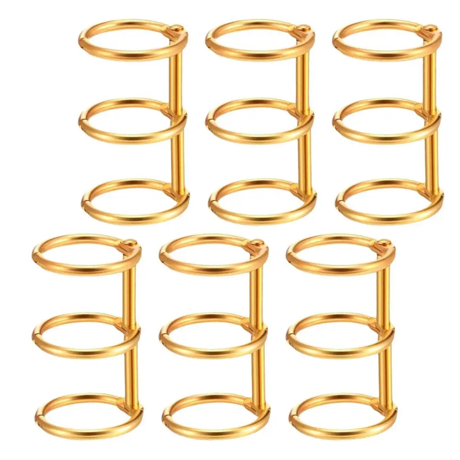 Anelli di rilegatura, raccoglitore a fogli mobili Anelli di rilegatura in metallo for fogli mobili dorati 4x2x0,25 cm, confezione da 50