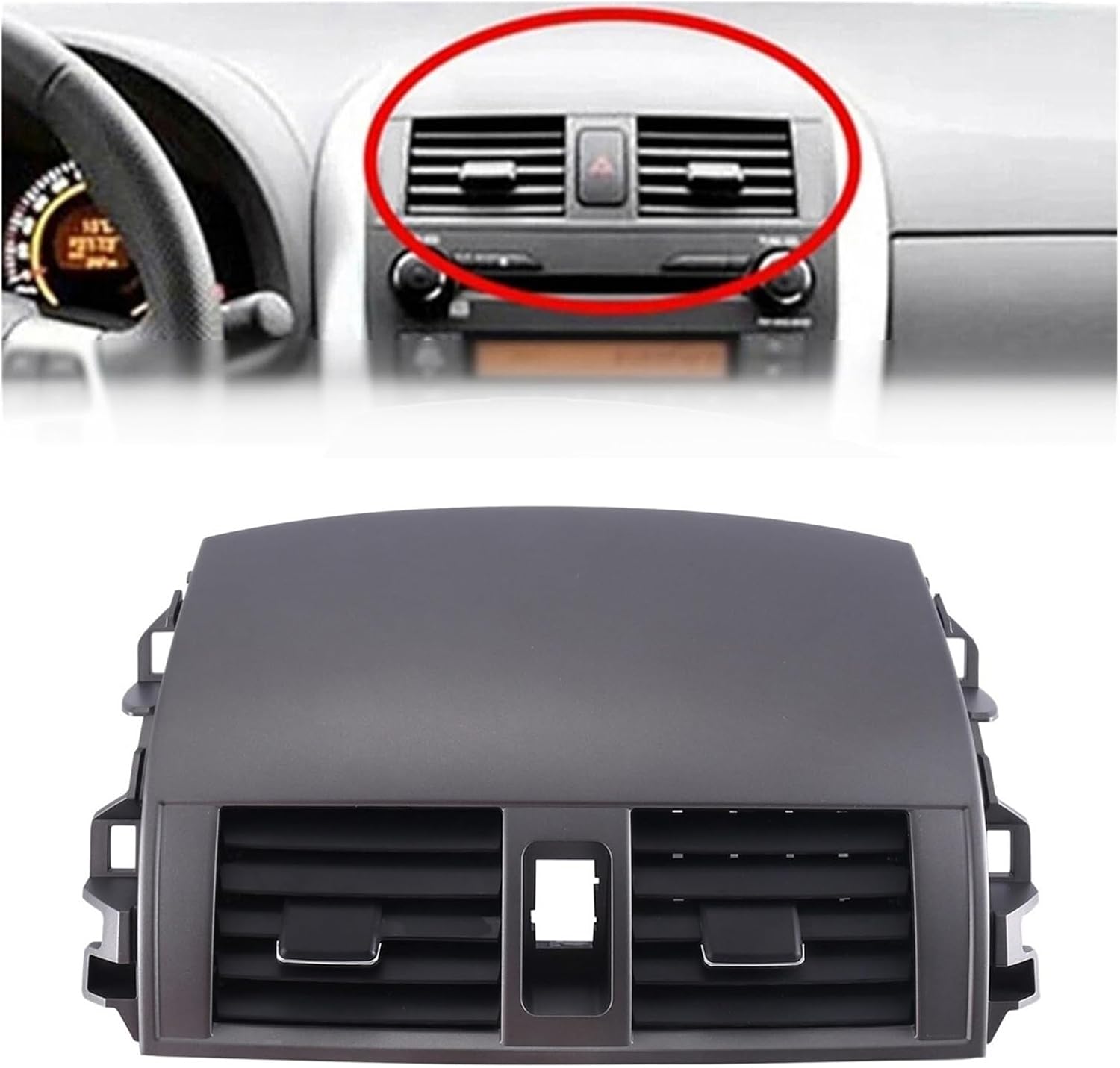 センターダッシュ A/C アウトレット エアベント パネル、トヨタ カローラ 2008-2013 【リネア】 対応