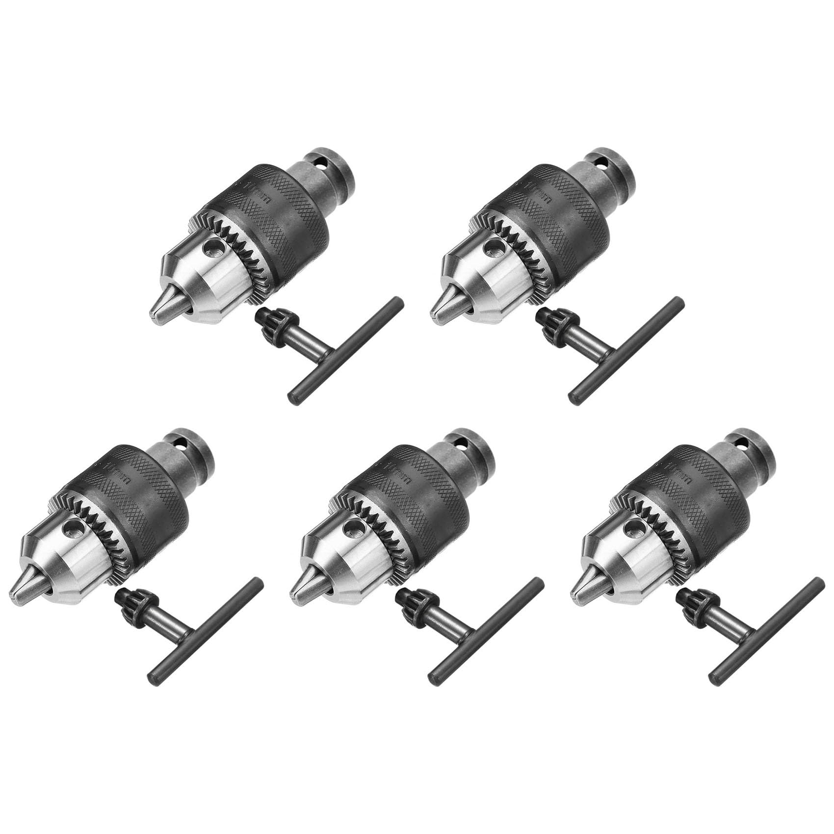 Hfgdnchva Women's 5Set 1.5-10Mm 1/16 Inch - 3/8 Inch Capacity Key Drill Chuck Wrench Converter 1/2 Inch Socket Square Adapter