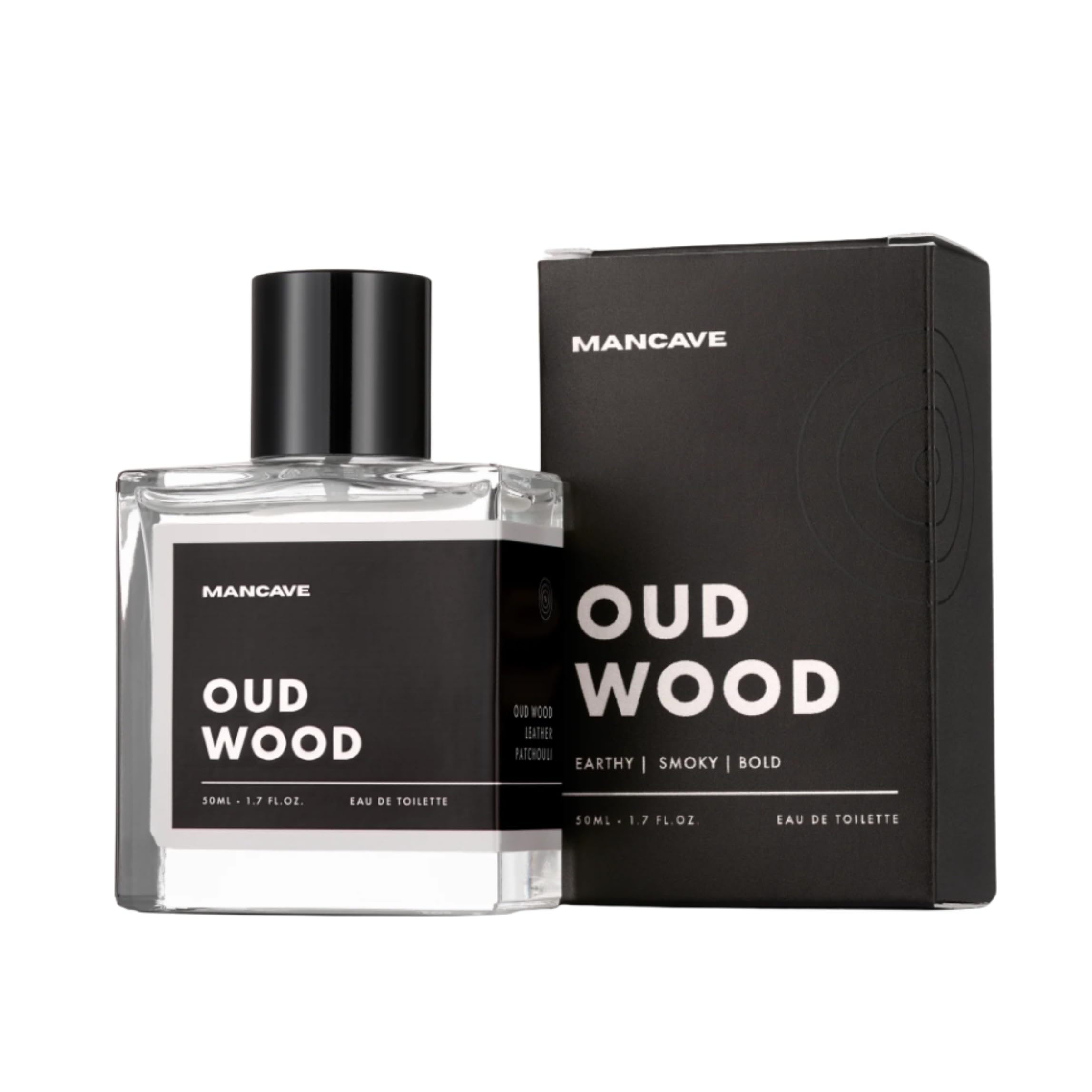 ManCave Oud Wood Fragrance Spray, Eau De Toilette for Men, 50ml, Woody Mens Perfume with Spice, Aftershave Gift for Him, UK Formulated EDT Fragrance