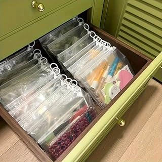 10PCS Transparent Plastic Toiletry Bags - Foldable Zipper Bags for Travel, Cosmetics, Stationery, Kitchen Storage and Easy Cleaning, 10PCS