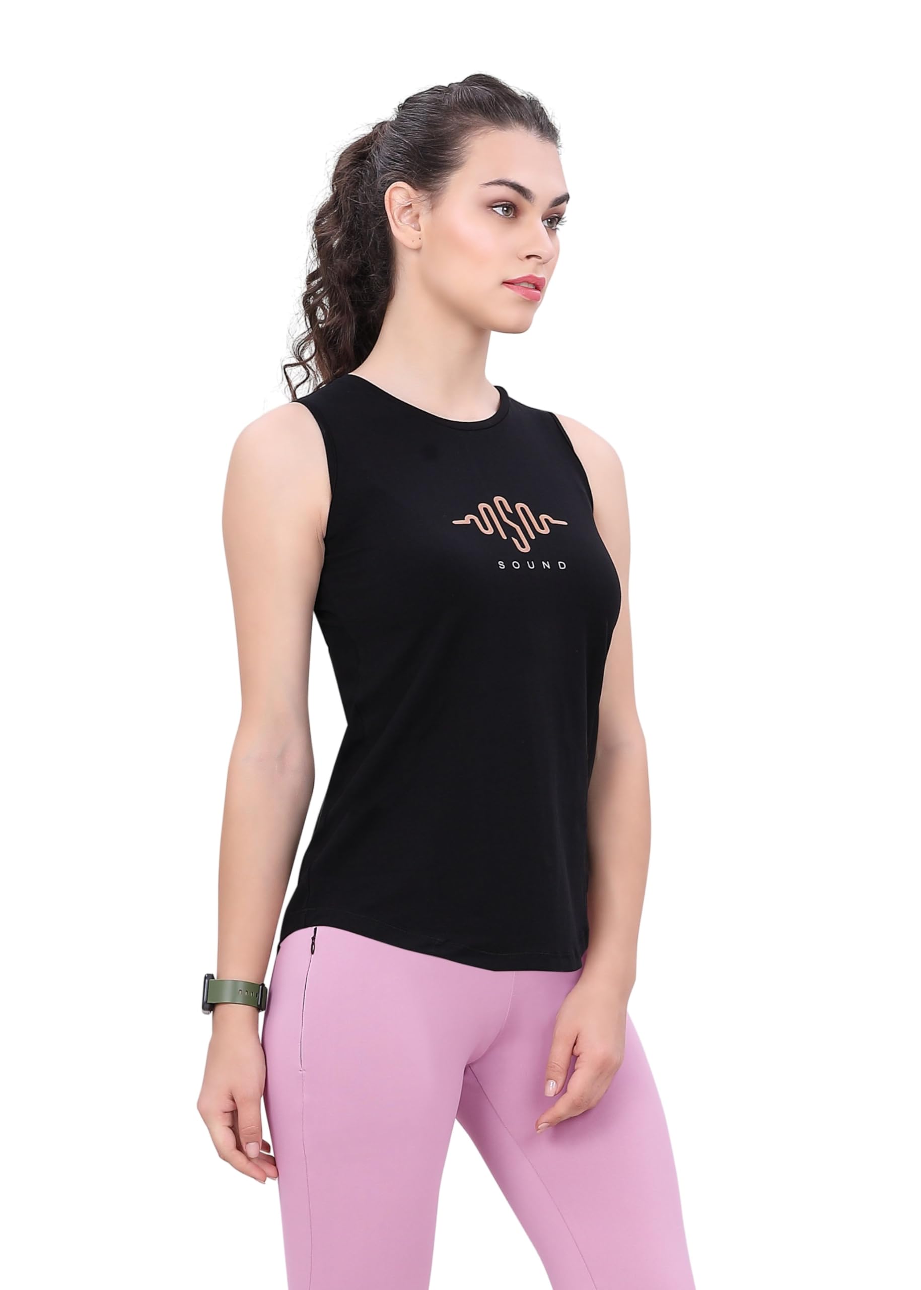 Women's Relaxed Fit Graphic Print Tank Top - Soft Cotton Blend Racerback Yoga Workout Sleeveless Shirt-image-37